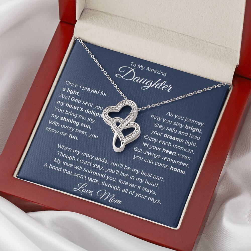 Heart To Heart Necklace For Daughter - Dark Blue