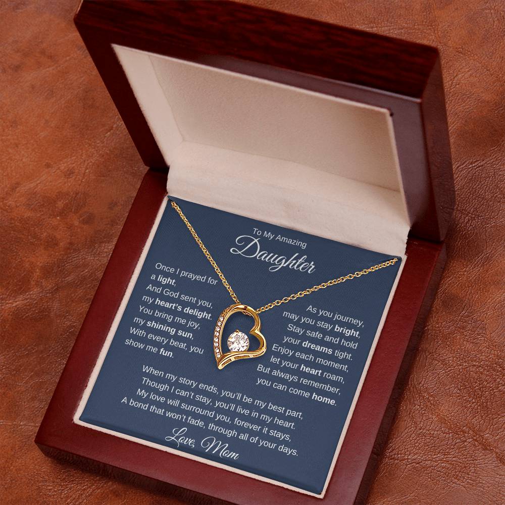 Forever Love Necklace For Daughter - Dark Blue