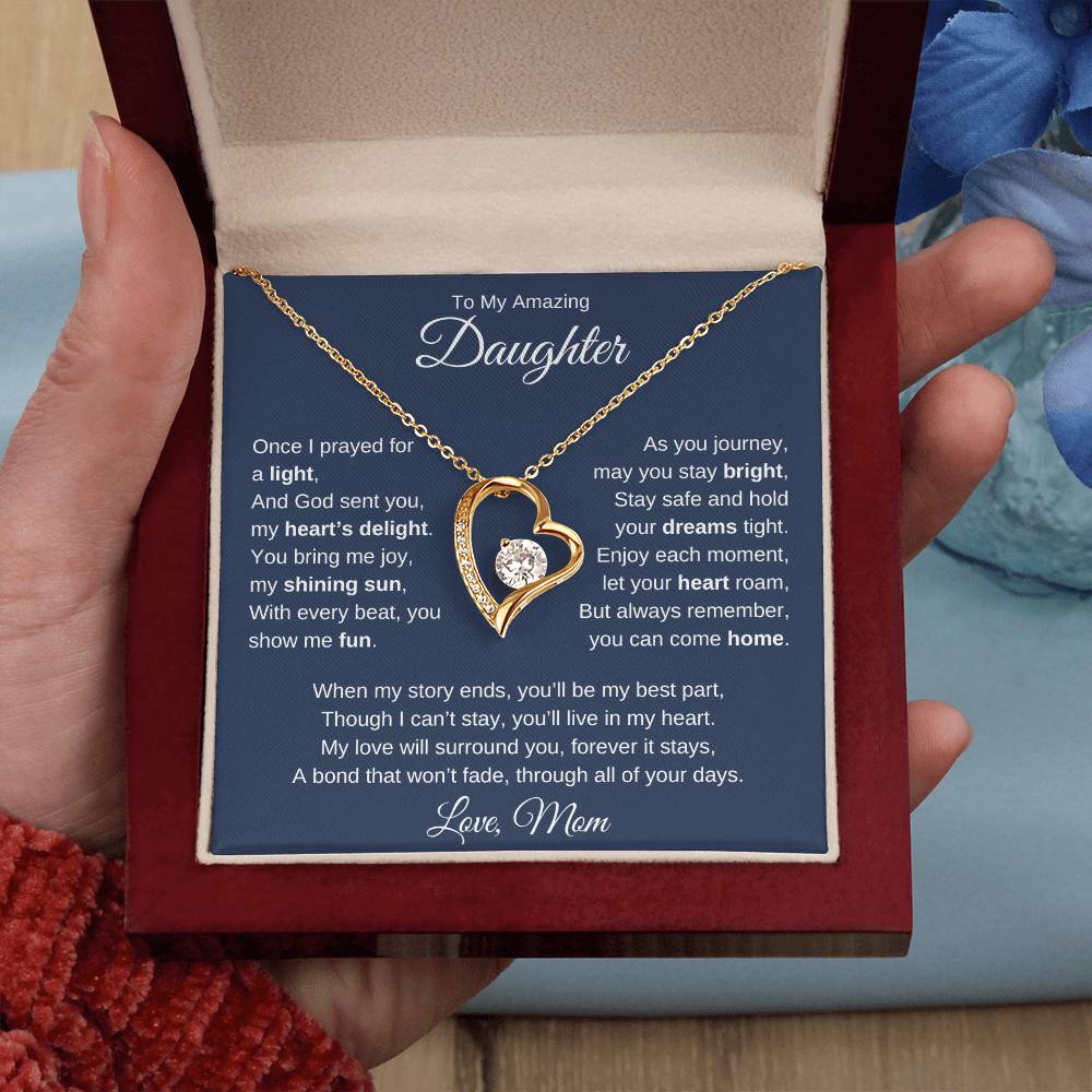 Forever Love Necklace For Daughter - Dark Blue