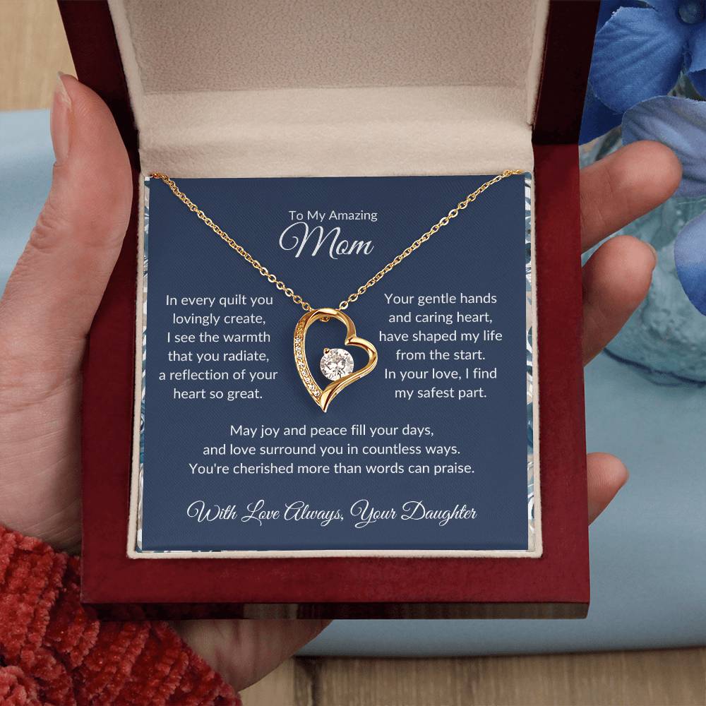Forever Love Necklace For Quilting Mother - Dark Blue