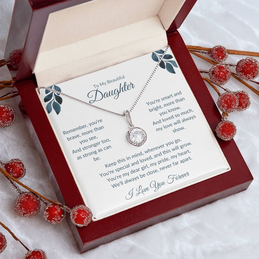 Eternal Hope Necklace For Daughter - Leafy White