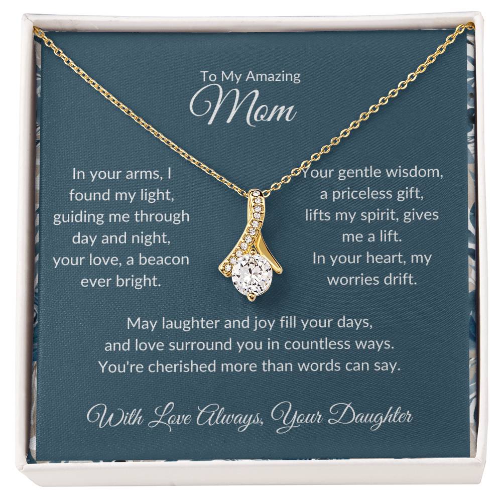 Alluring Beauty Necklace For Mother - Dark Cyan