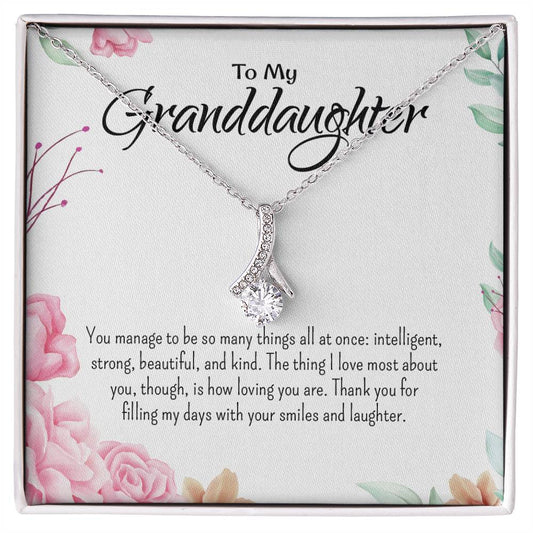 Alluring Beauty Necklace For Granddaughter - Corner Roses on White