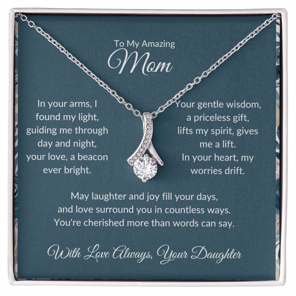Alluring Beauty Necklace For Mother - Dark Cyan
