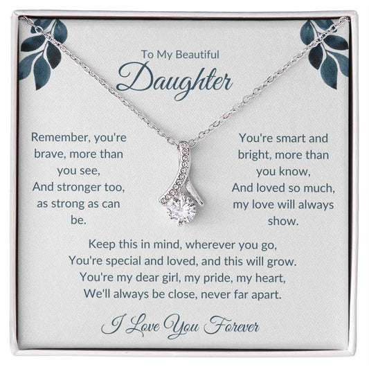 Alluring Beauty Necklace For Daughter - Leafy White
