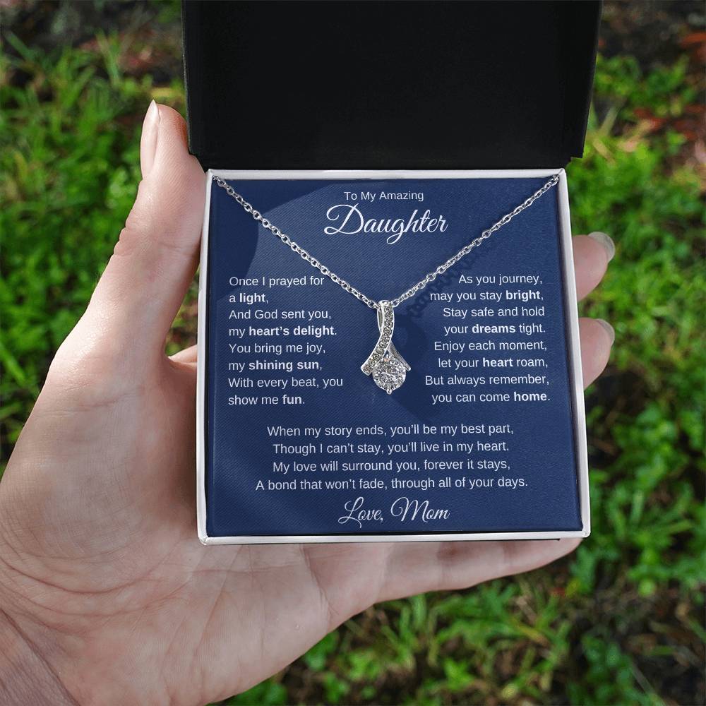 Alluring Beauty Necklace For Daughter - Dark Blue