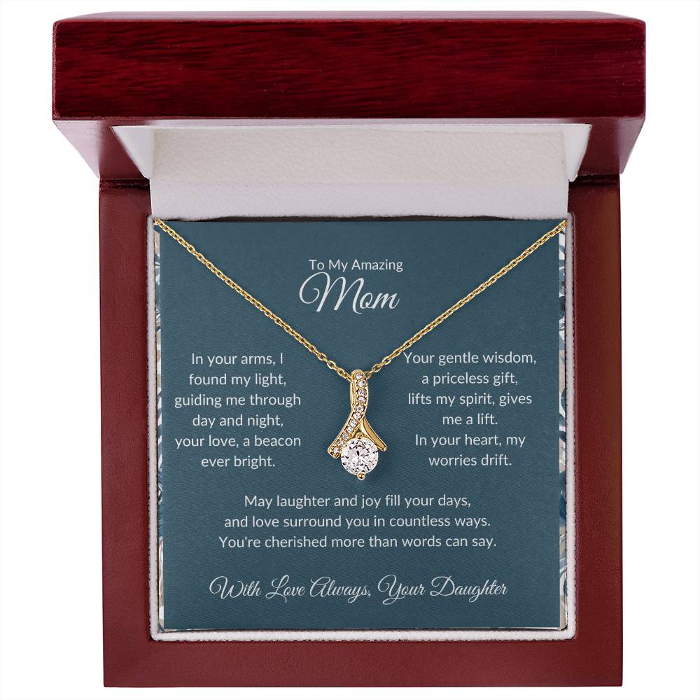 Alluring Beauty Necklace For Mother - Dark Cyan