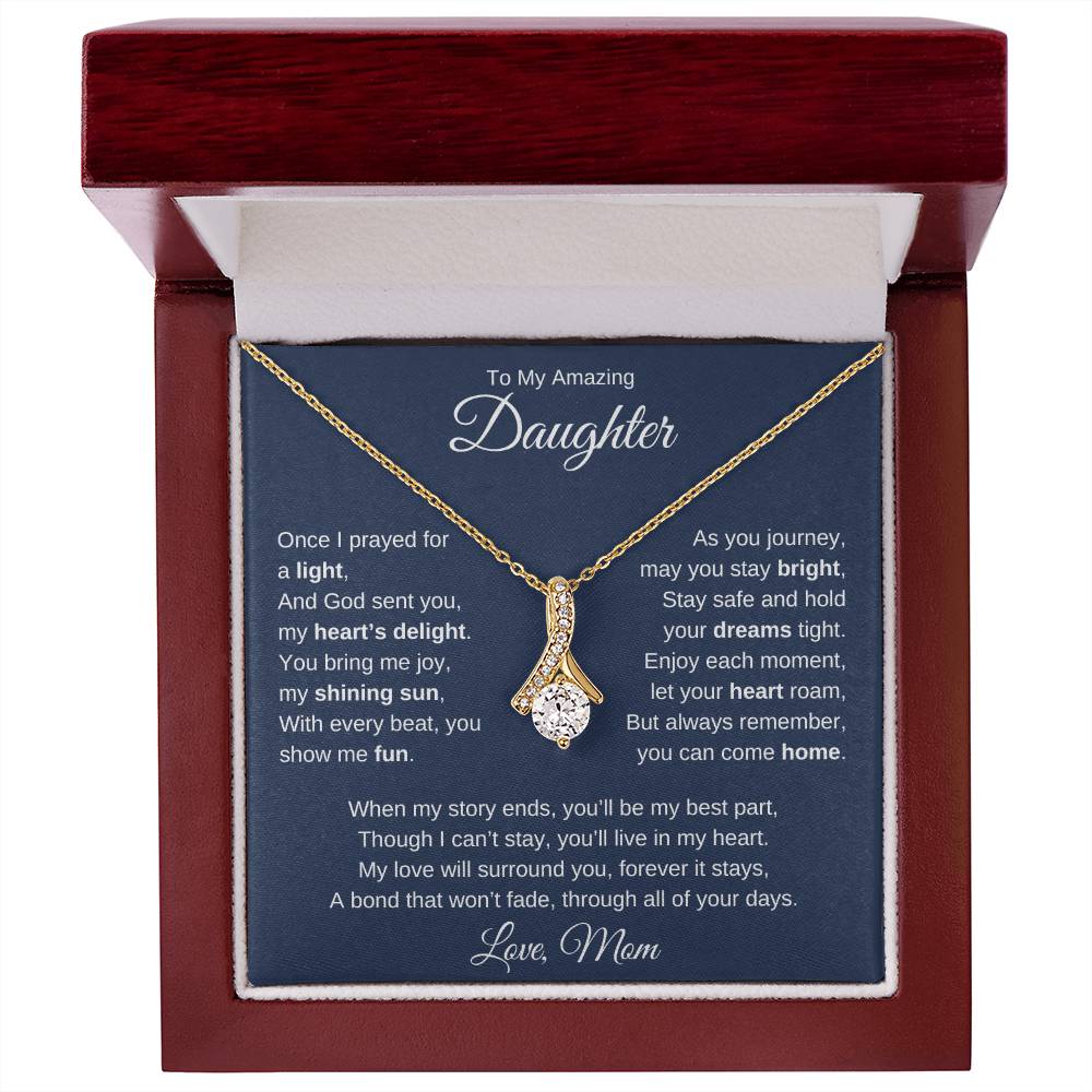 Alluring Beauty Necklace For Daughter - Dark Blue