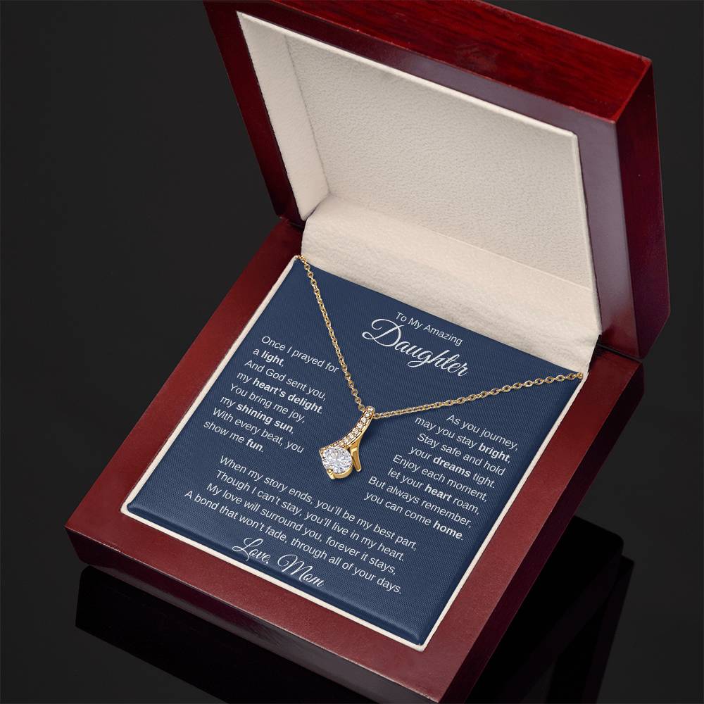 Alluring Beauty Necklace For Daughter - Dark Blue