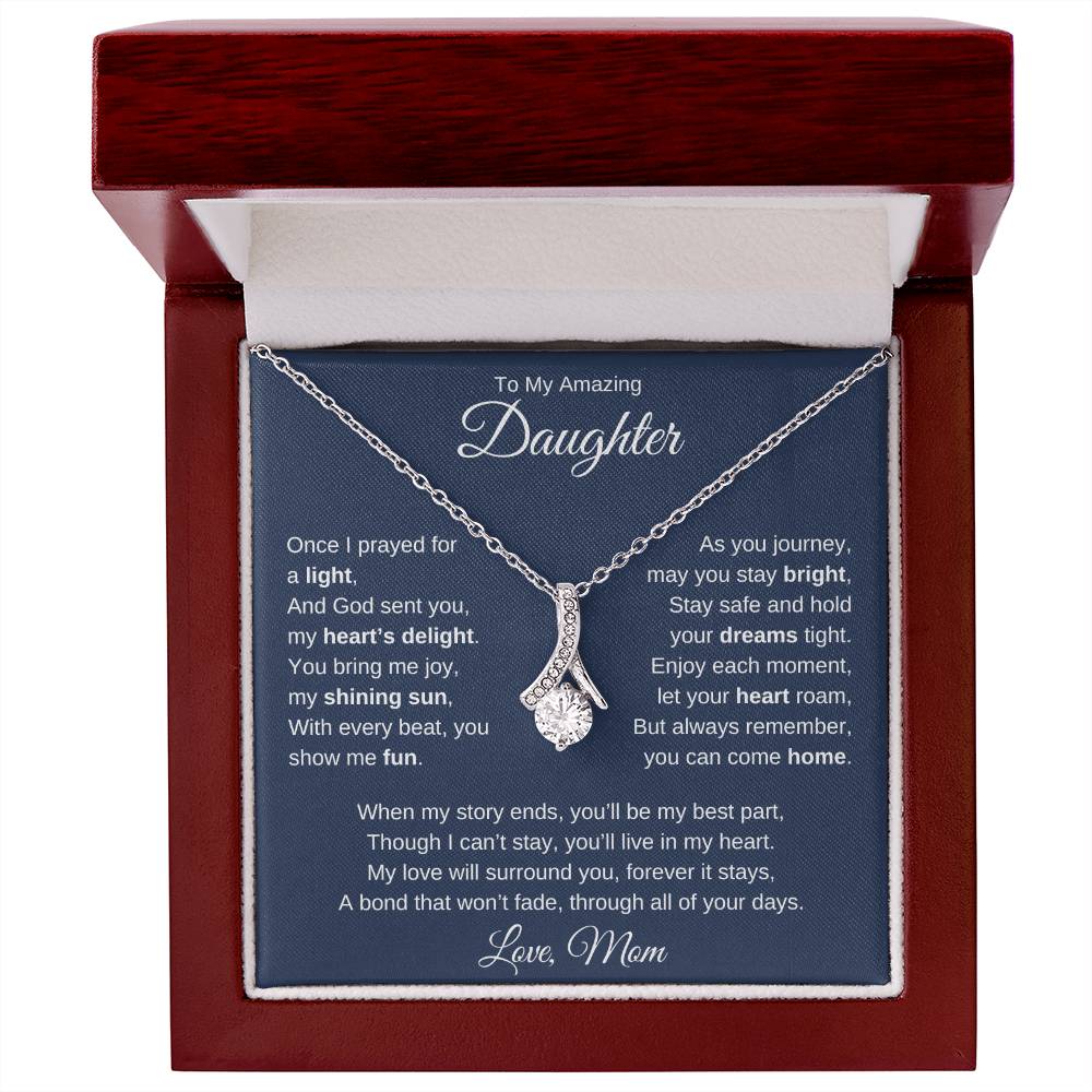 Alluring Beauty Necklace For Daughter - Dark Blue
