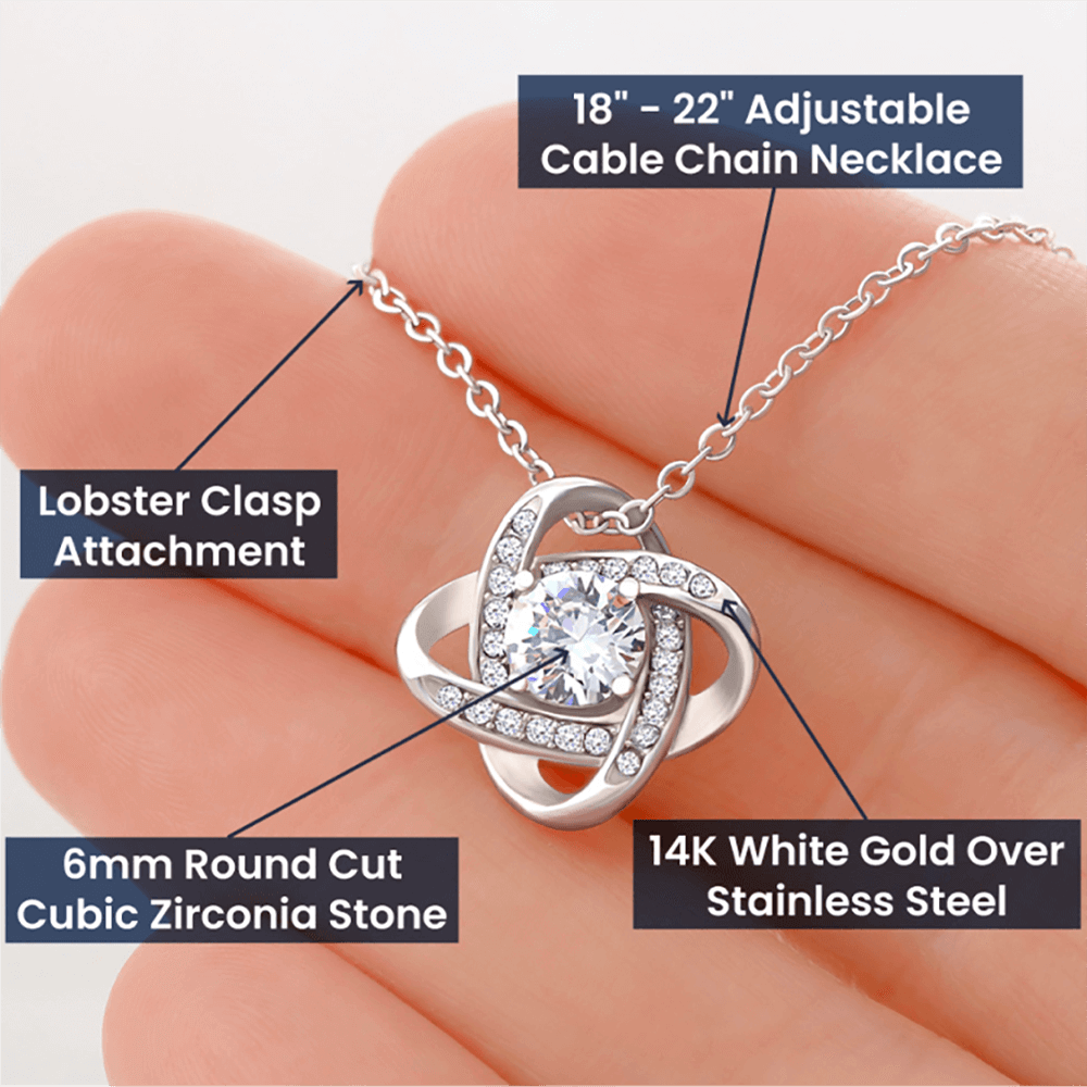 Love Knot Necklace For Amazing Daughter - From Mom & Dad - Different Moon