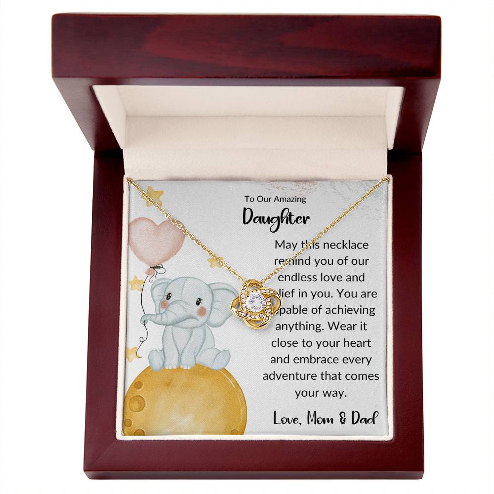Love Knot Necklace For Amazing Daughter - From Mom & Dad - Different Moon