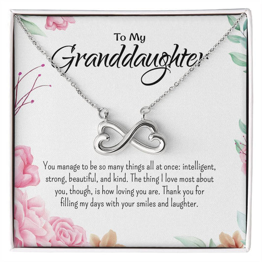 Endless Love Necklace For Granddaughter - Corner Roses on White