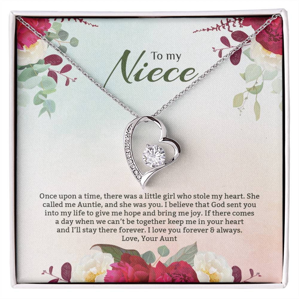 Forever Love Necklace For Niece - Red Flowers