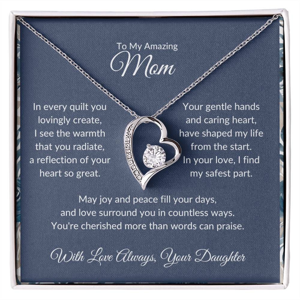 Forever Love Necklace For Quilting Mother - Dark Blue