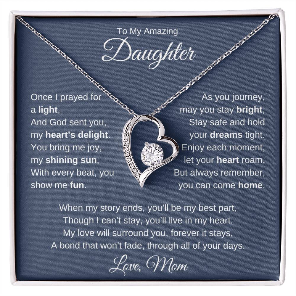Forever Love Necklace For Daughter - Dark Blue