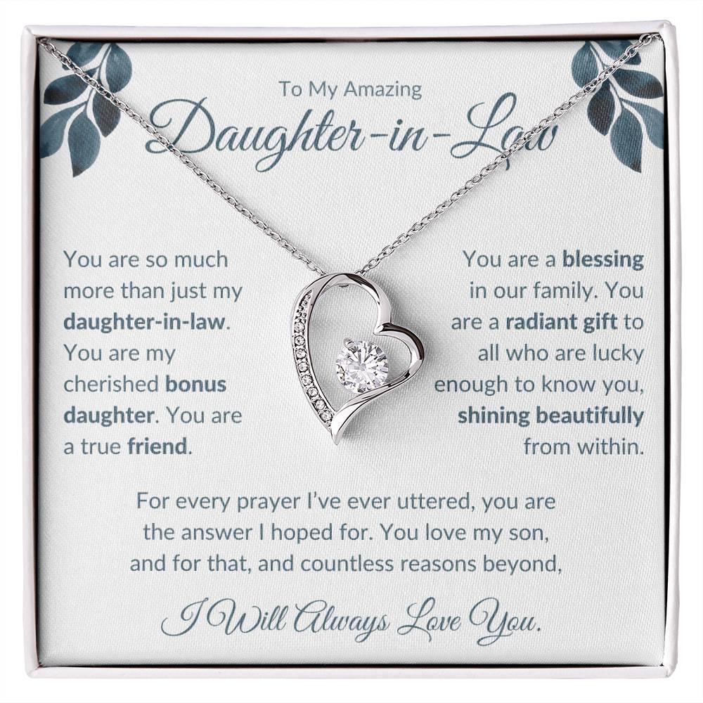 Forever Love Necklace For Daughter-In-Law - Leafy White