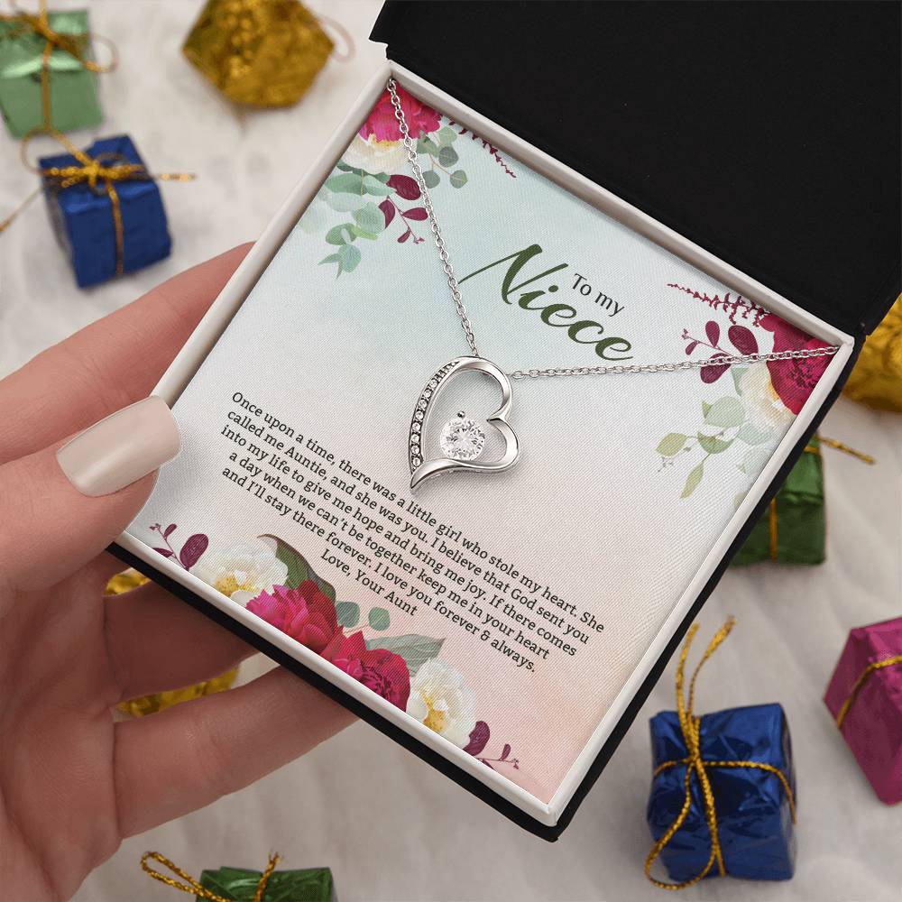 Forever Love Necklace For Niece - Red Flowers