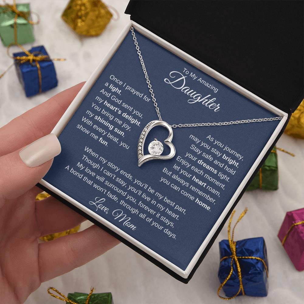 Forever Love Necklace For Daughter - Dark Blue