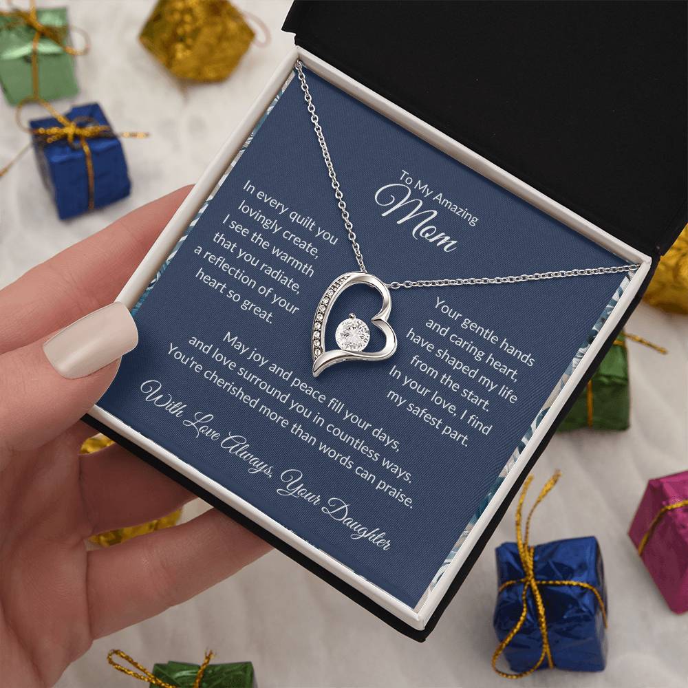 Forever Love Necklace For Quilting Mother - Dark Blue