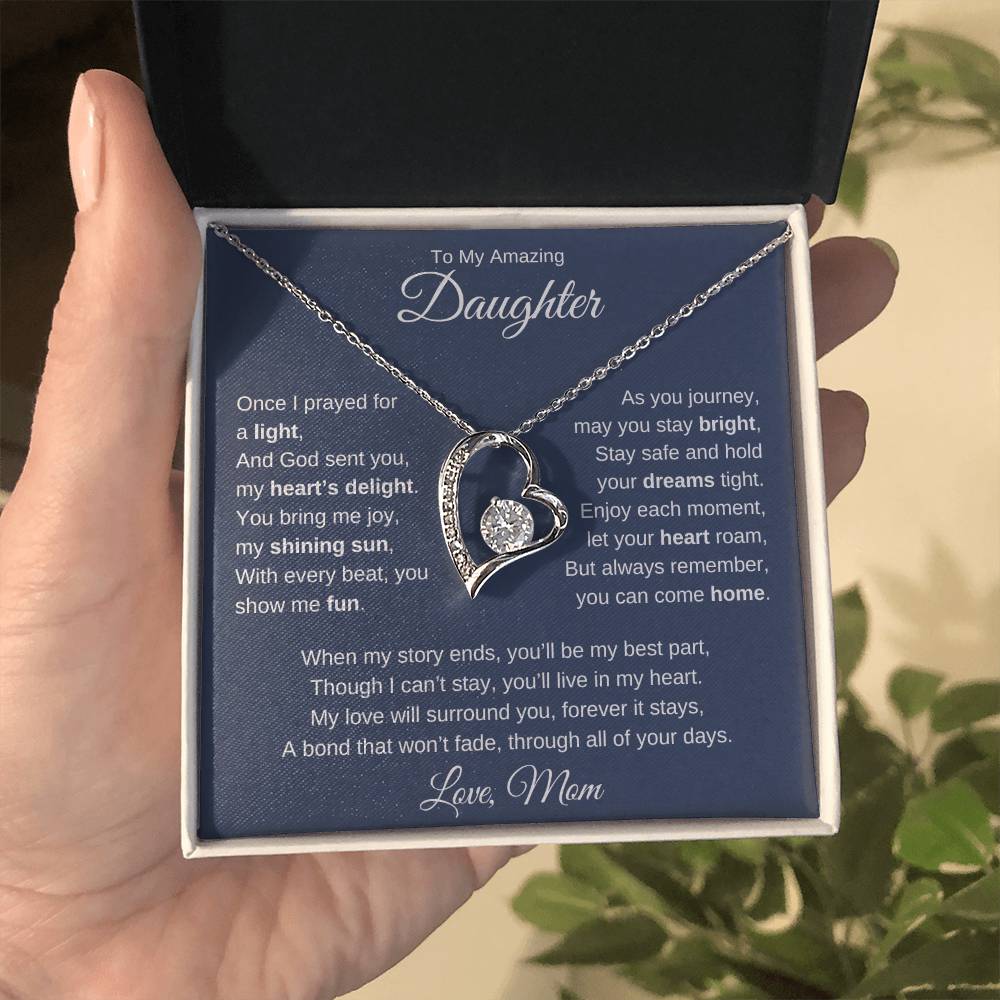 Forever Love Necklace For Daughter - Dark Blue