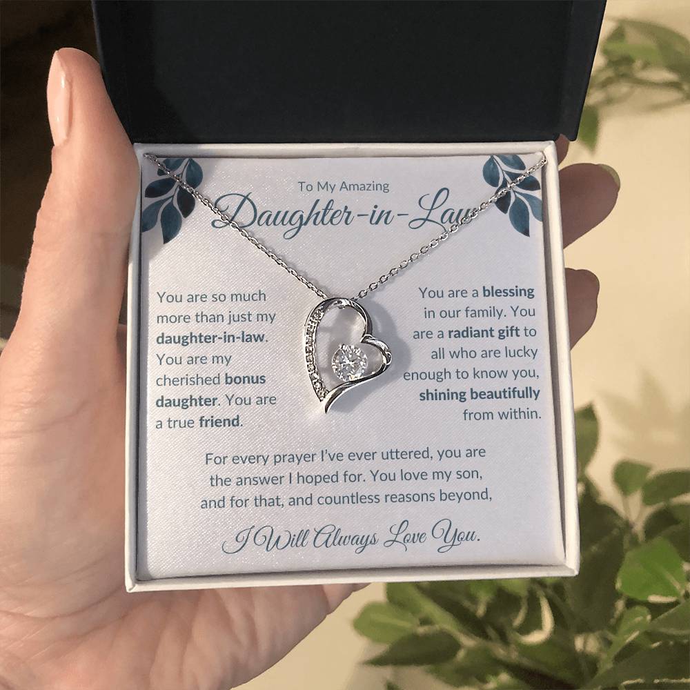 Forever Love Necklace For Daughter-In-Law - Leafy White