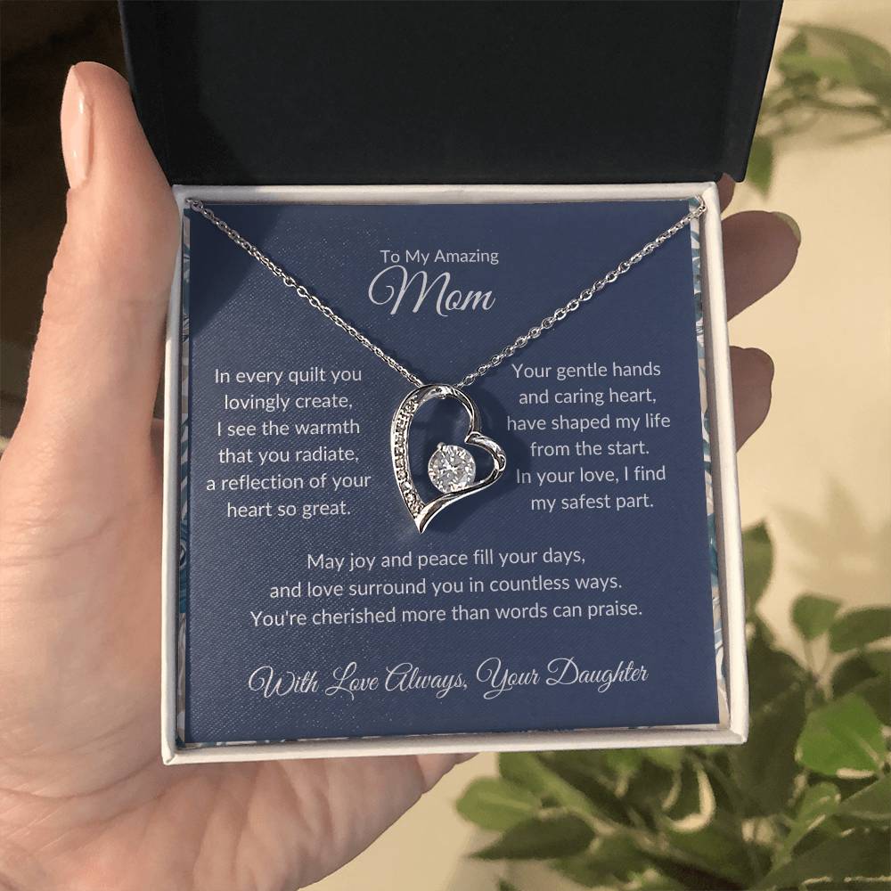 Forever Love Necklace For Quilting Mother - Dark Blue