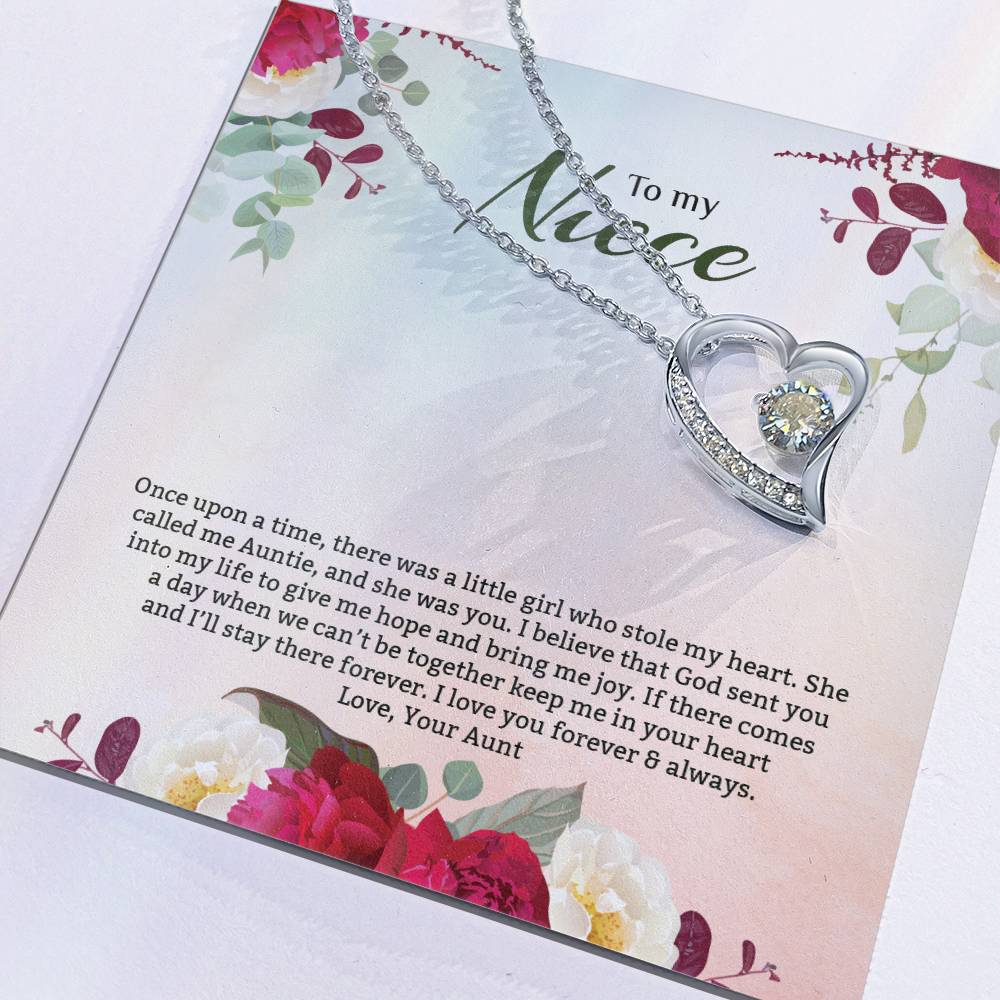 Forever Love Necklace For Niece - Red Flowers