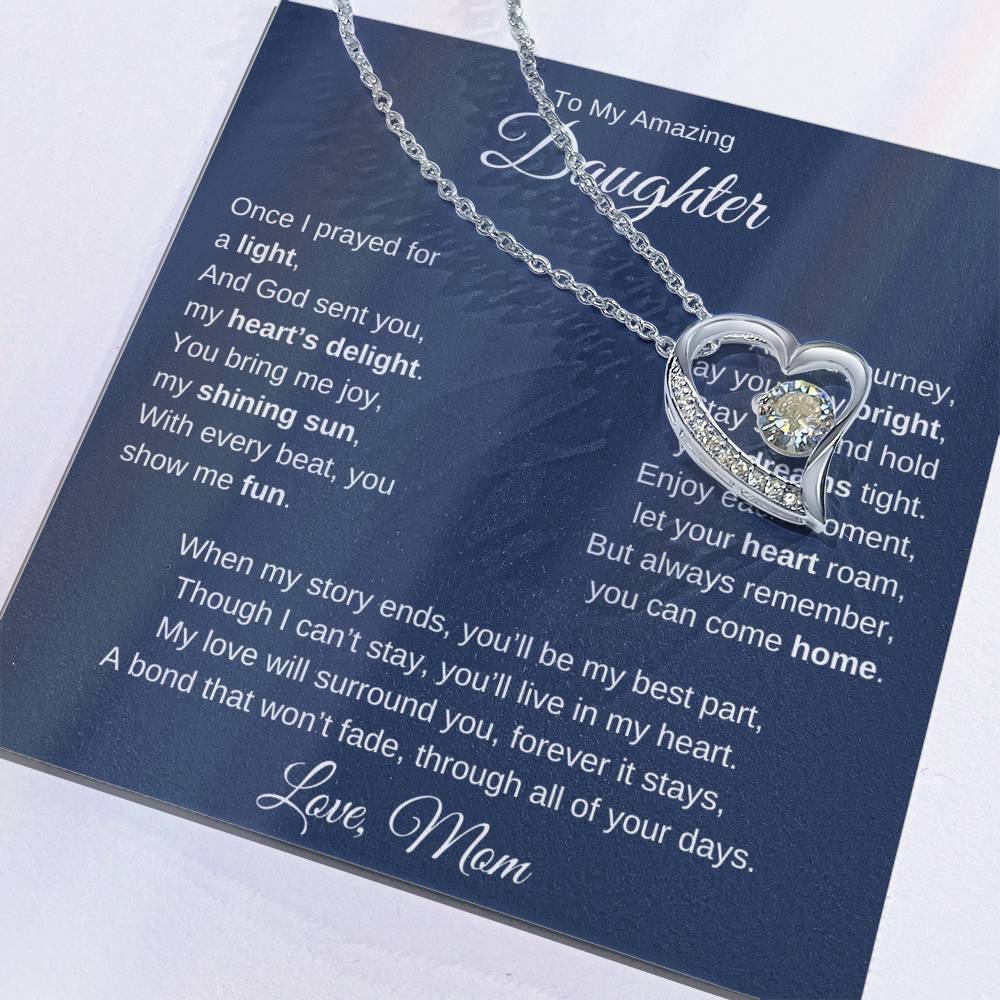 Forever Love Necklace For Daughter - Dark Blue