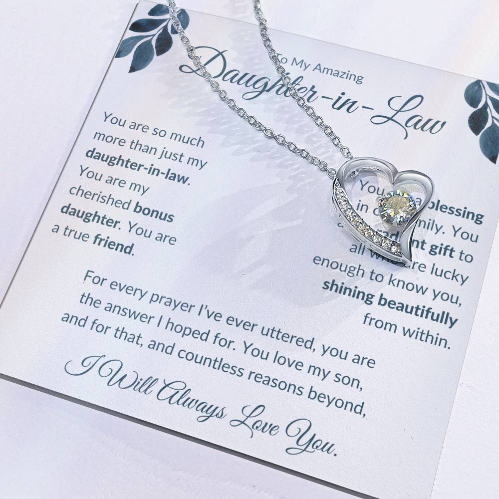 Forever Love Necklace For Daughter-In-Law - Leafy White