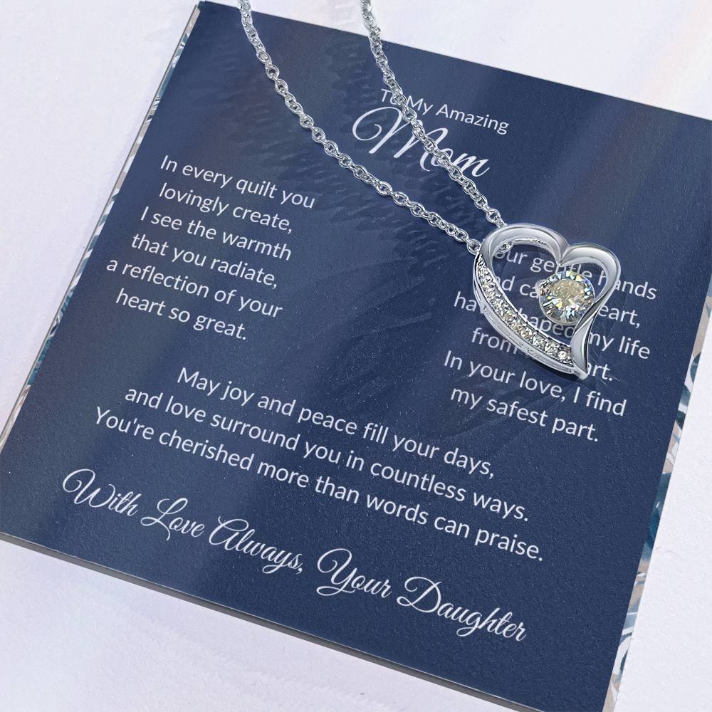 Forever Love Necklace For Quilting Mother - Dark Blue