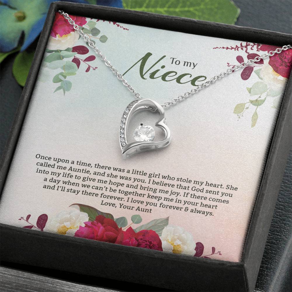 Forever Love Necklace For Niece - Red Flowers