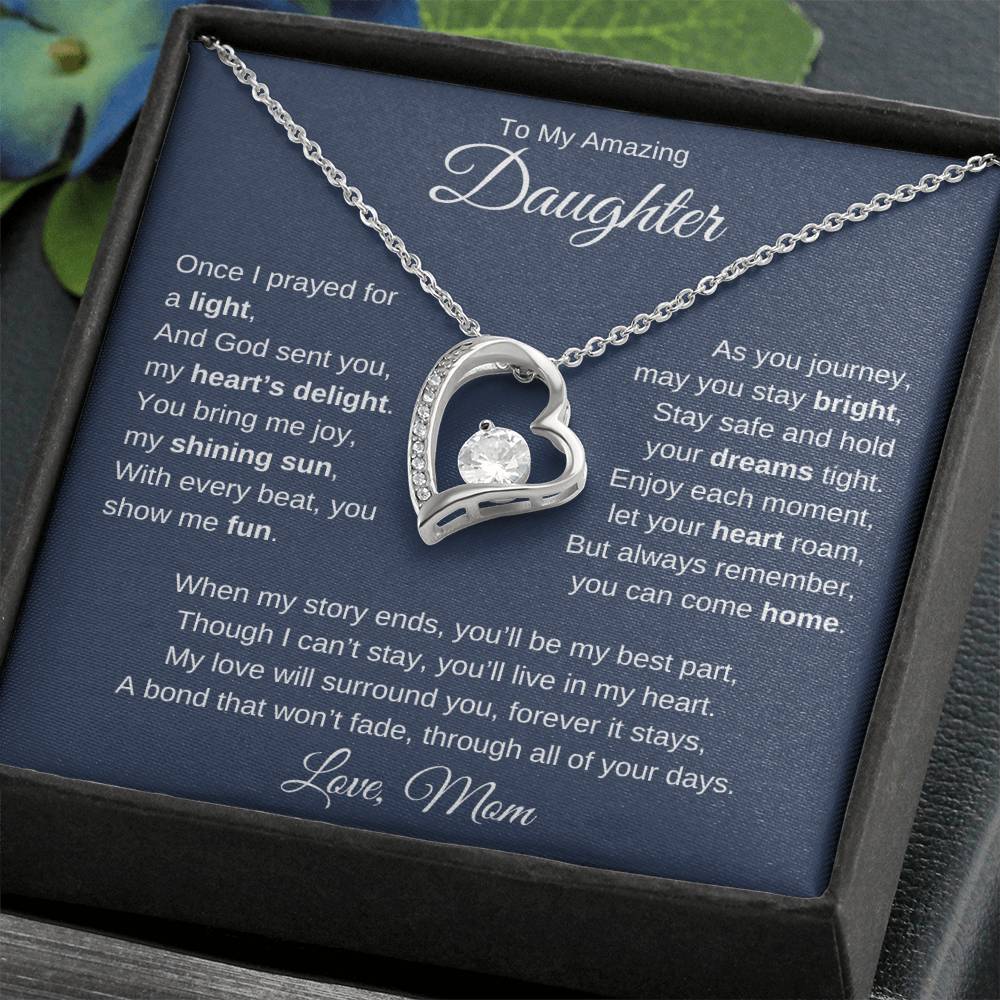 Forever Love Necklace For Daughter - Dark Blue