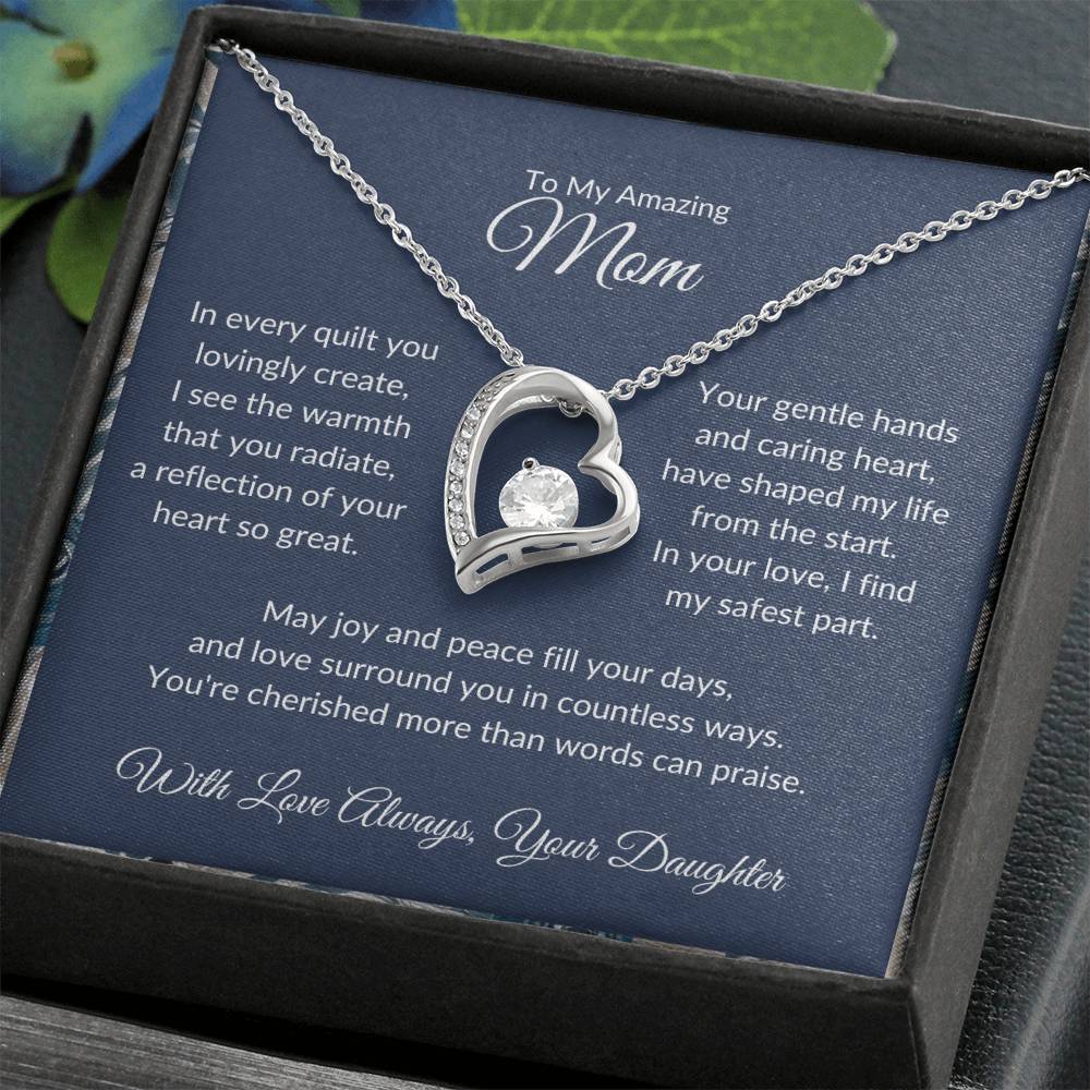 Forever Love Necklace For Quilting Mother - Dark Blue