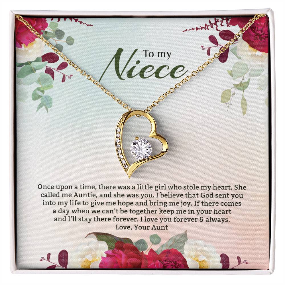 Forever Love Necklace For Niece - Red Flowers