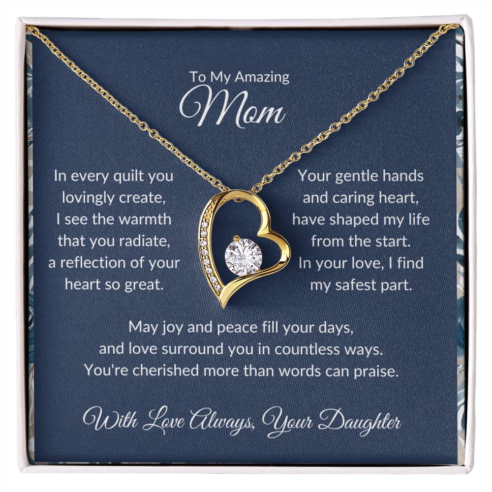 Forever Love Necklace For Quilting Mother - Dark Blue