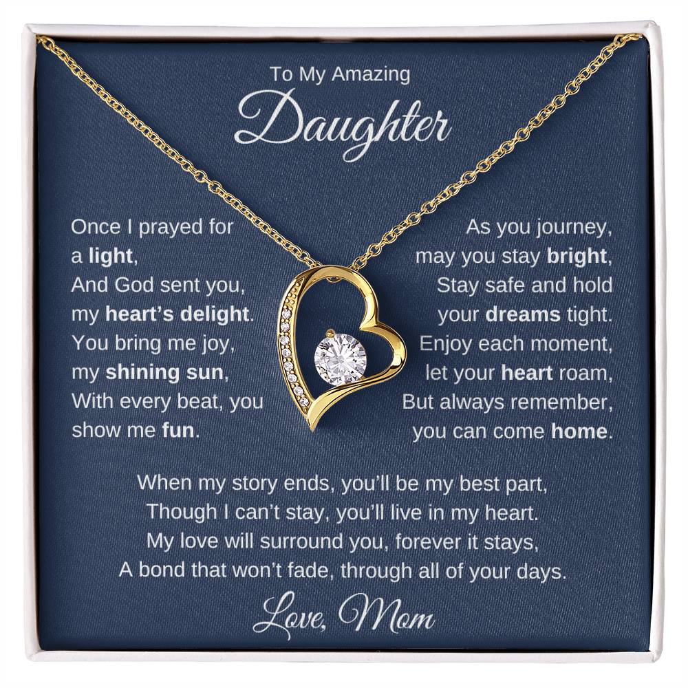 Forever Love Necklace For Daughter - Dark Blue