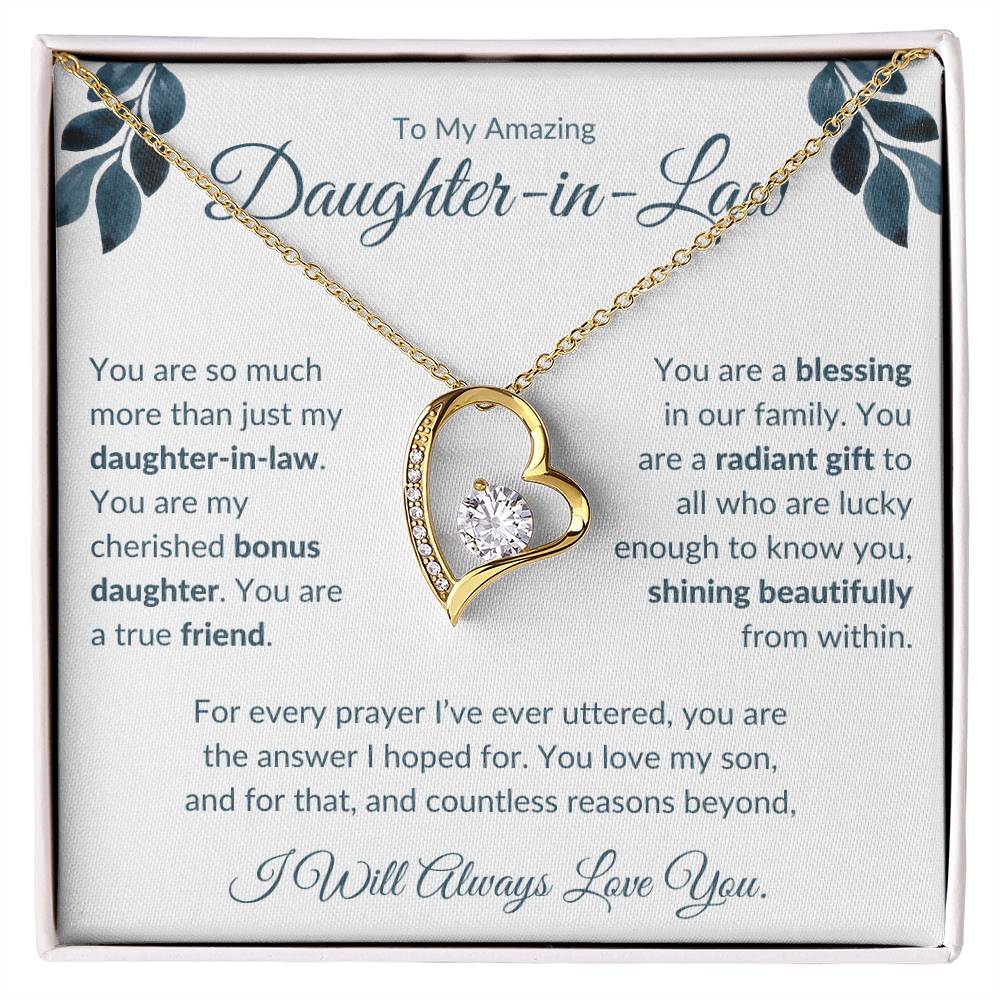 Forever Love Necklace For Daughter-In-Law - Leafy White