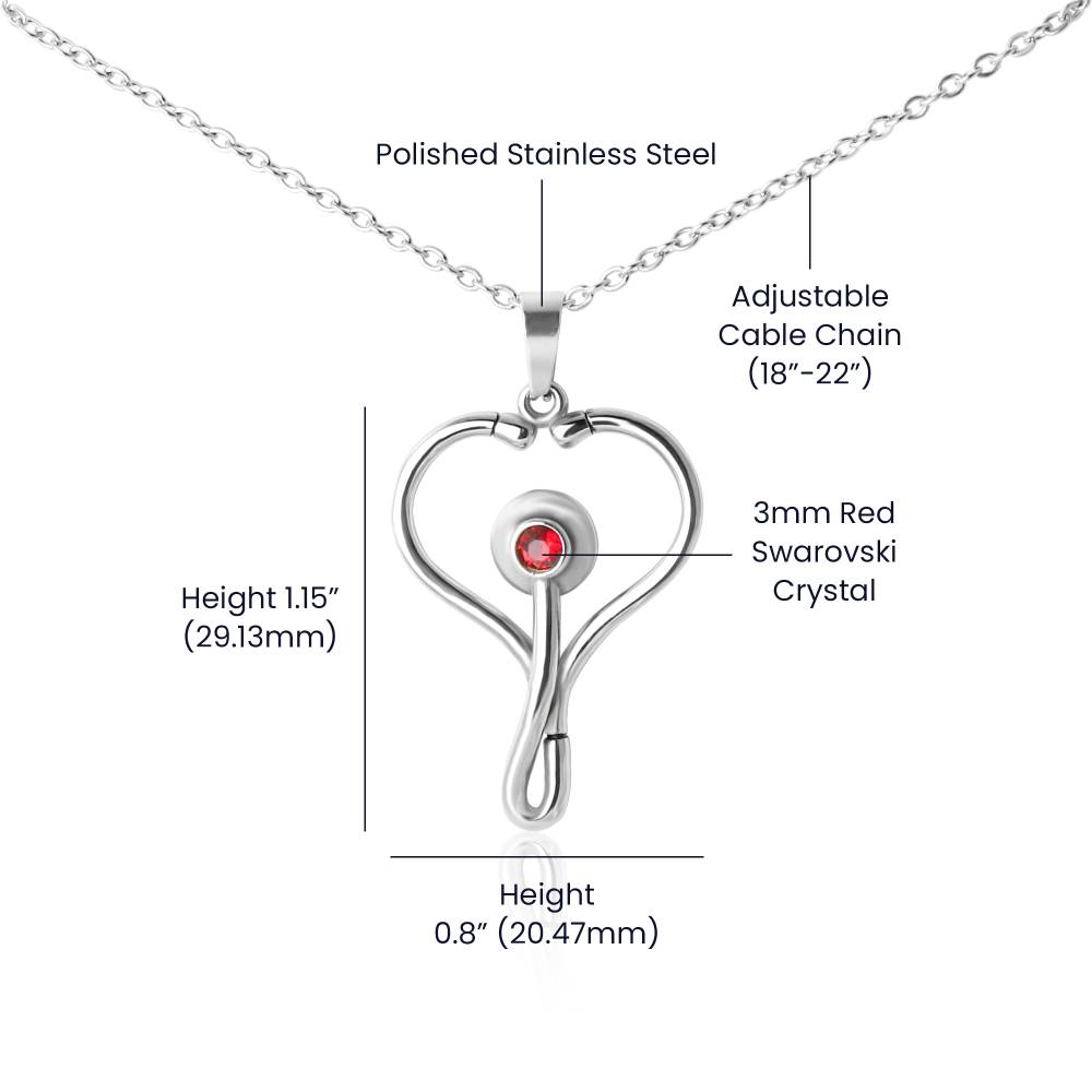Stethoscope Necklace For Daughter - Black