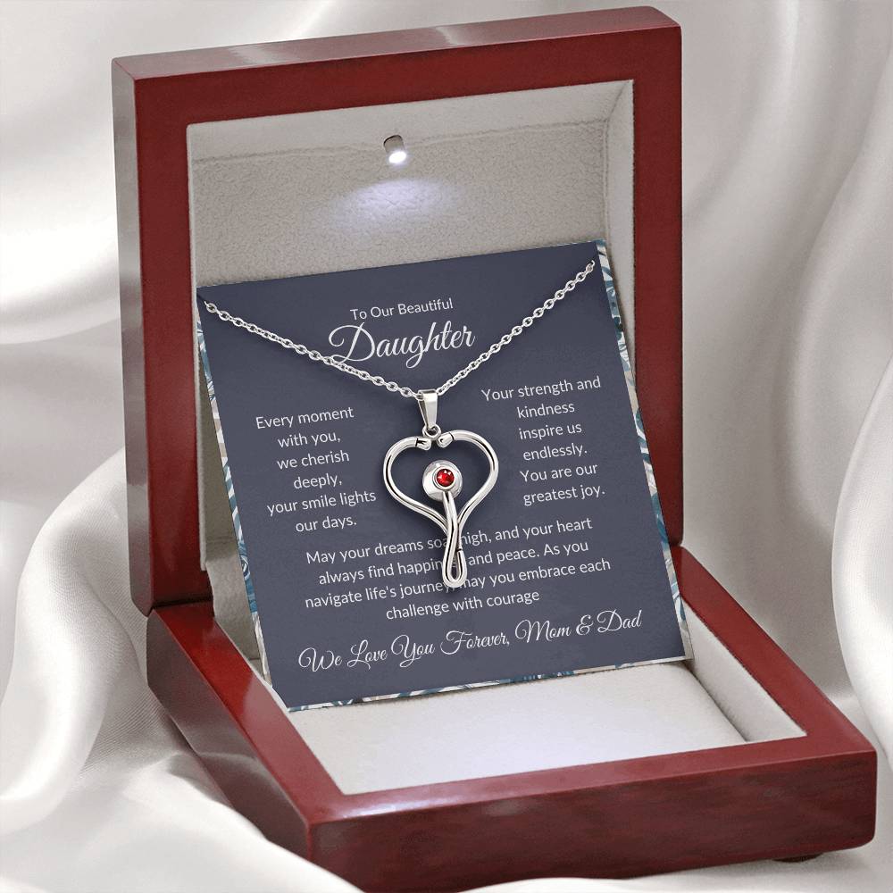 Stethoscope Necklace For Daughter - Black