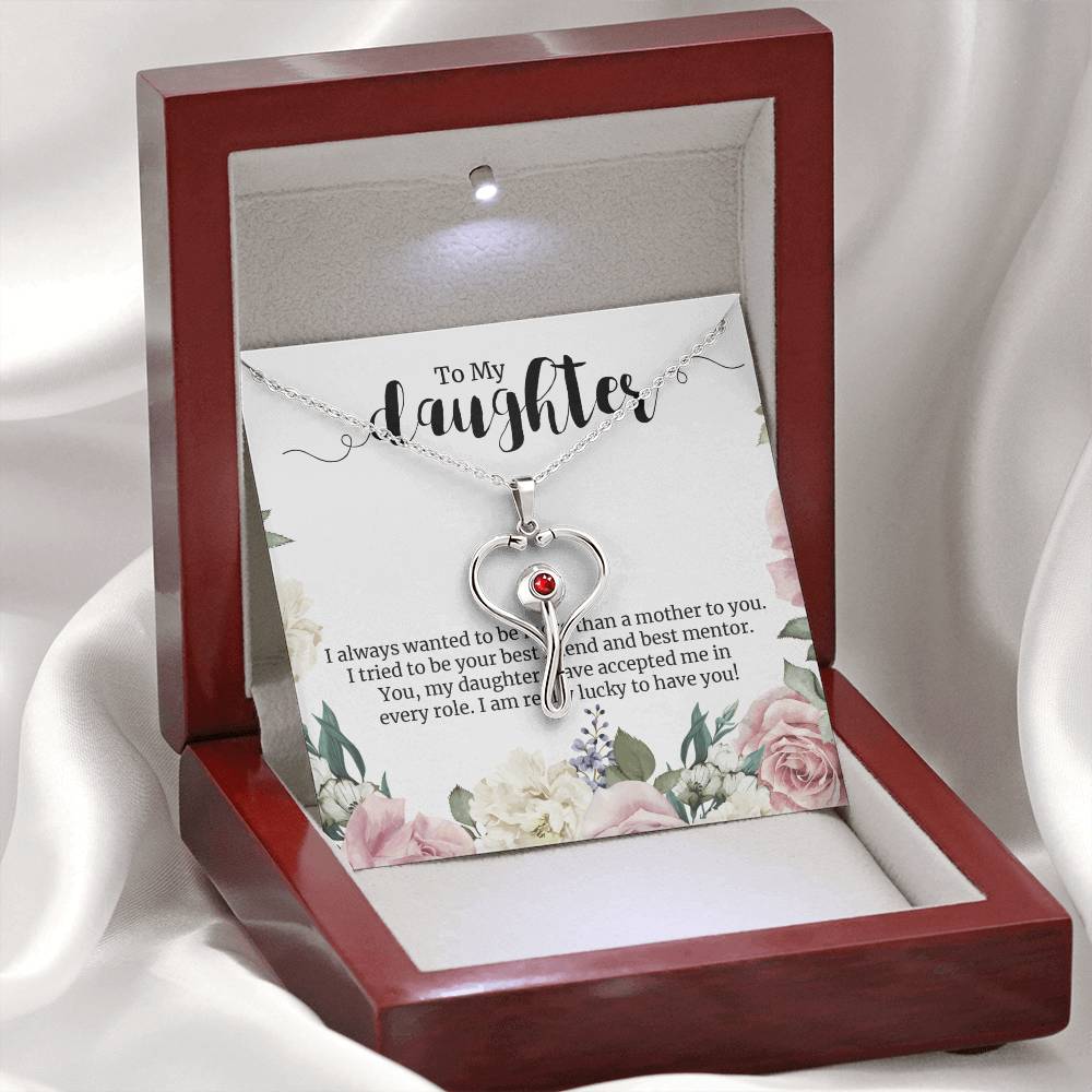 Stethoscope Necklace For Daughter - Floral Style