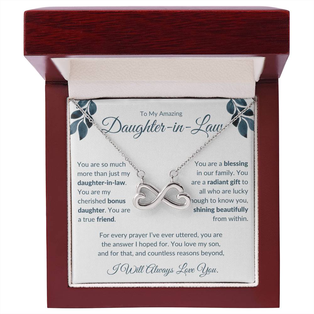 Endless Love Necklace For Daughter-In-Law - Leafy White