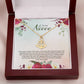 Anchor Pendant Necklace For Niece - Red Flowers