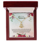 Anchor Pendant Necklace For Niece - Red Flowers