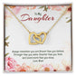 Interlocking Hearts Necklace For Daughter - Flowers Top and Bottom