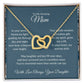 Interlocking Hearts Necklace For Mother - Dark Cyan