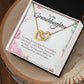 Interlocking Hearts Necklace For Granddaughter - Corner Roses on White