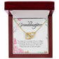 Interlocking Hearts Necklace For Granddaughter - Corner Roses on White