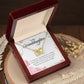 Interlocking Hearts Necklace For Granddaughter - Corner Roses on White