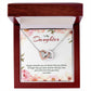 Interlocking Hearts Necklace For Daughter - Flowers Top and Bottom